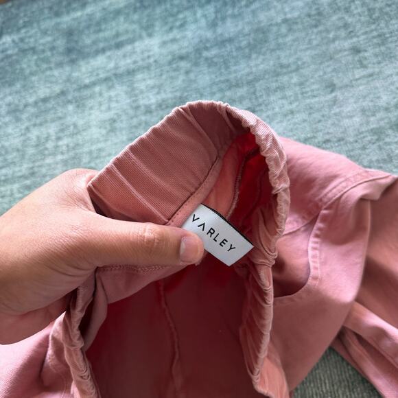 Varley Miles Pants Womens Medium Pink Jogger Sweatpants Slim Taper Cotton Twill - Picture 5 of 7